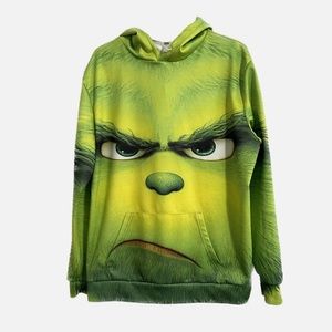 Grinch face polyester sweatshirt.